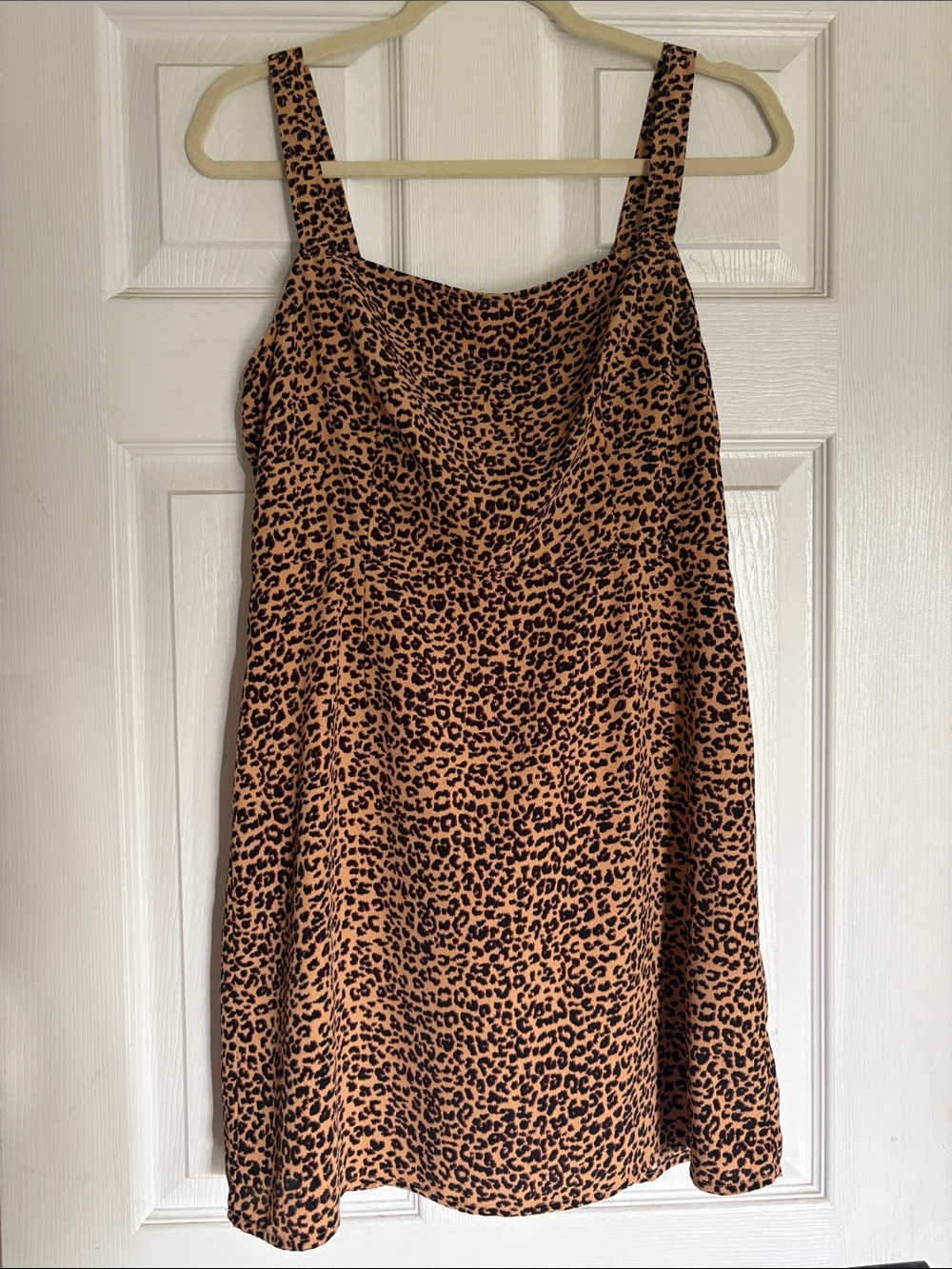 Nordstrom Brass Plum Leopard Print Slip Dress - Tan/Black